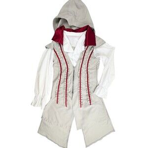 Assassin Creed Ezio Hooded Jacket Shirt Cosplay Costume Halloween Teen L 12-14